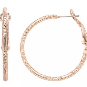NWOT LC Lauren Conrad Rose Gold Hoop Earrings